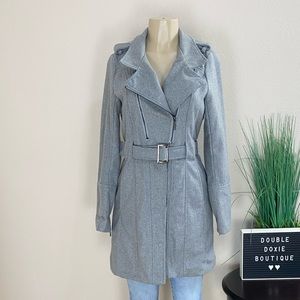 YOKI | Gray Belted Peacoat Sz M